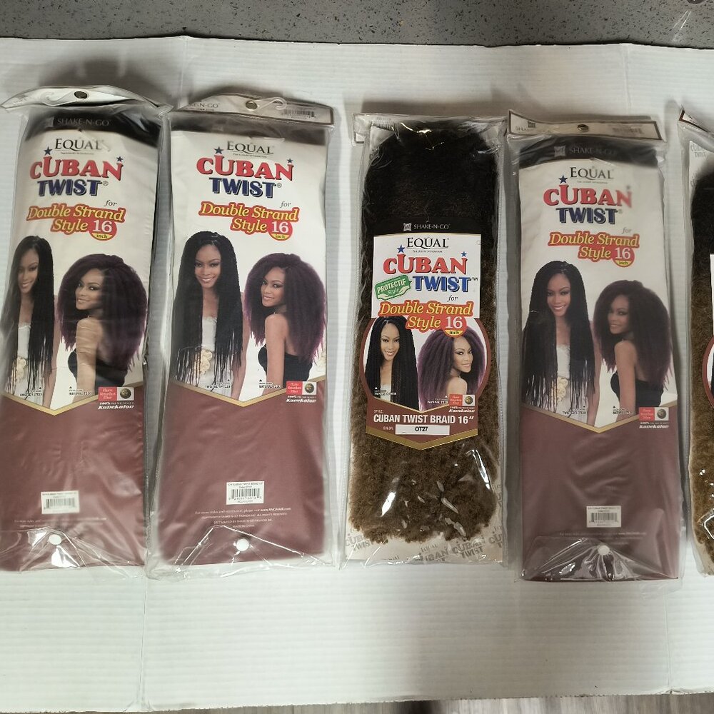 Lot Of (5) NEW Shake-N-Go Cuban Twist Braid 16" Brown/Ombre OT27